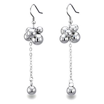 Polished Bauble Hanging Dangle Stainless Steel Earrings
