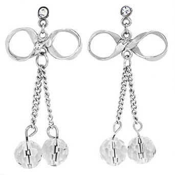 Women's Bow Shaped Dangle Stainless Steel Earrings