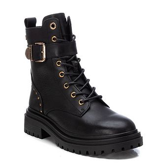 Women's Casual Leather Combat Booties Carmela Collection By XTI 161942