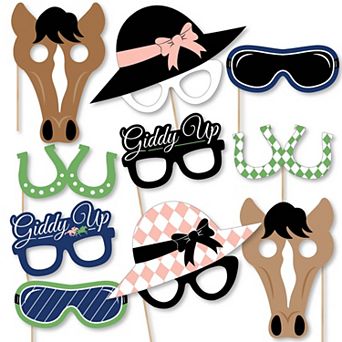 Big Dot Of Happiness Kentucky Horse Derby Glasses Masks & Headpieces Photo Booth Props 10 ct