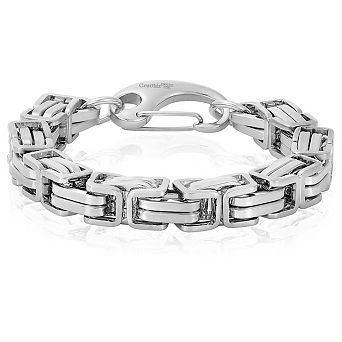 Men's Byzantine Chain Stainless Steel Bracelet (11mm Wide)