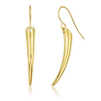 ELYA Women's Polished Curved Dangle Stainless Steel Earrings