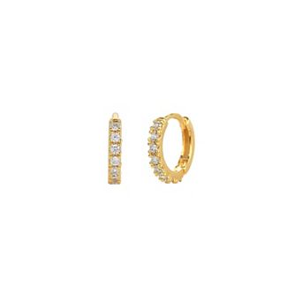 Sterling Silver 18k Gold Plated Ophelia Huggies Delicate Minimalist