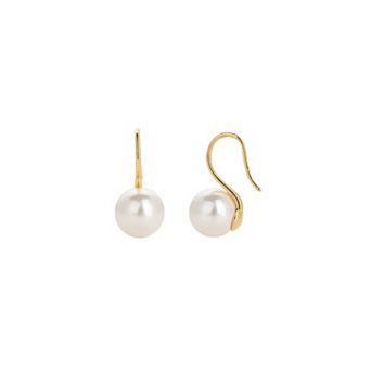 Sterling Silver 18k Gold Plated Lorelei Pearl Earrings Dainty Minimal