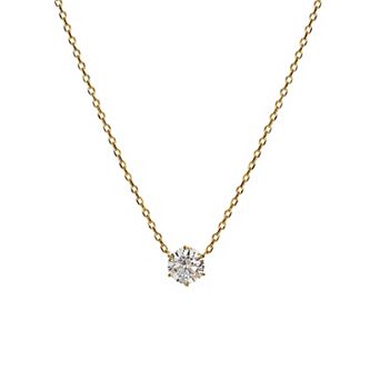 Sterling Silver 18k Gold Plated Estelle Necklace Dainty Crystal Trendy