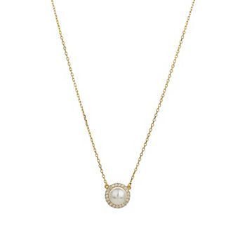 Sterling Silver 18k Gold Plated Eleanor Pearl Necklace Elegant Piece