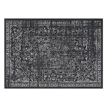 Vintage Area Rug Washable Floor Carpet Floral Retro Rug for Office Dining Room Bedroom
