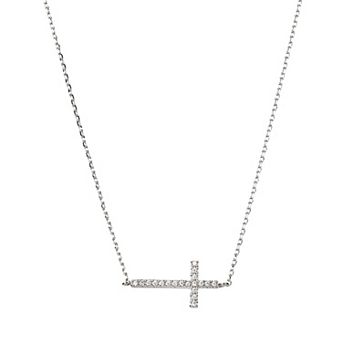 14k Gold Plated Elowen Horizontal Cross Necklace Modern Everyday Wear