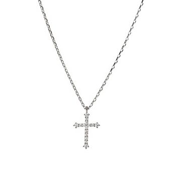 14k Gold Plated Lisette Crystal Cross Necklace