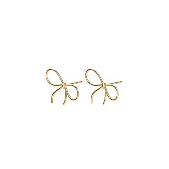 Sterling Silver 18k Gold Plated Colette Bow Earrings Dainty Gift