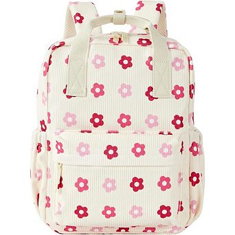 13-Inch Corduroy Toddler Backpack for Preschool with Folder Storage