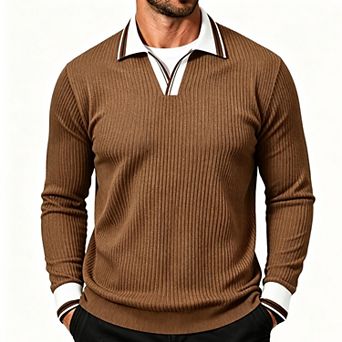 Men's Long Sleeved Knitted Pullover Sweatshirt