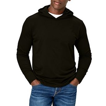 Men's Long Sleeve Hooded T Shirt Casual Solid Color Pullover Top