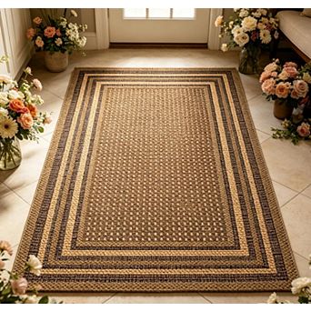 Washable Rugs Modern Bordered Area Rugs for Living Room Geometric Print Carpet Carpets