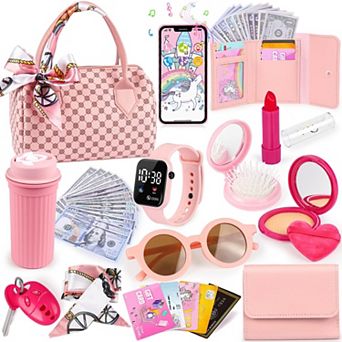 32 pc Kids Pretend Makeup Play Purse with Accessories Gift