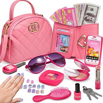33 pc Pretend Makeup Kit Purse Princess Gifts for Girls