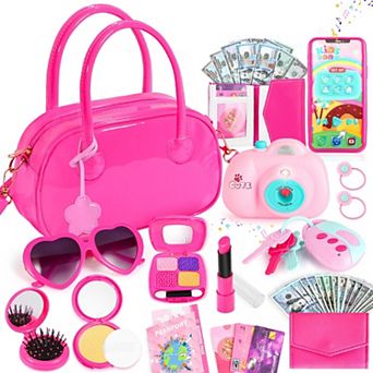 32 pc Purse Flower Girl Gifts Leather Pretend Play Kids