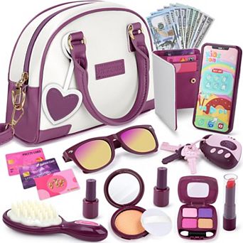 28 pc Purse Pretend Makeup Play Princess Gifts Kids