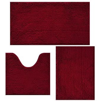 Bathroom Rugs Set Non Slip Plush Absorbent Mats