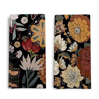 Retro Groovy Botanical Hand Towel Boho Casual Decor