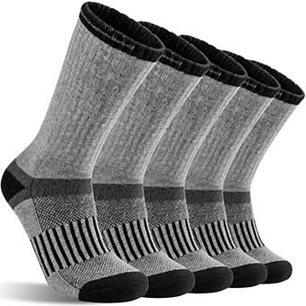 5 Pairs Merino Hiking Socks Thermal Cushioned Wicking Unisex
