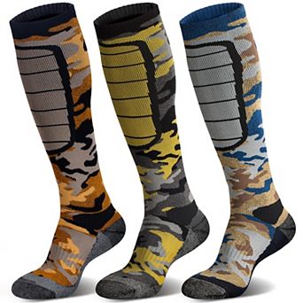3 Pairs Merino Ski Snowboard Socks Cushioning Warm Wicking Arch Support Winter Outdoors Unisex