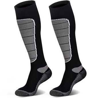 2 Pairs Merino Ski Socks Cushion Warm Wicking Arch Support Men Women