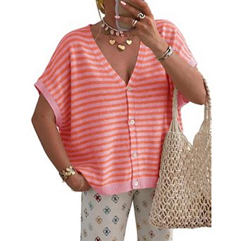 Women Fall Short Sleeve Cardigan Oversized Top