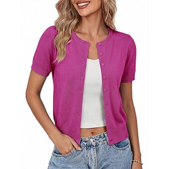 Women's Short Sleeve Cardigan Lightweight Fall Outfit