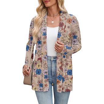 Women's Lightweight Open Front Long Sleeve Cardigan