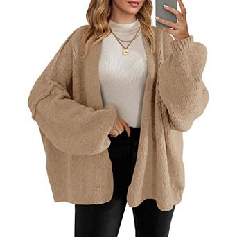 Womens Oversized Open Front Cardigan