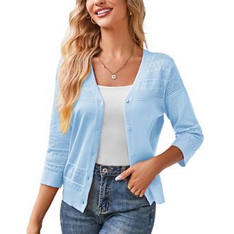 Women's Cropped Cardigan Lightweight Shrug