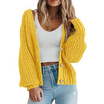 Women's Chunky Knit Open Front Cardigan Fall Outfits