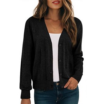 Women's V-neck Lightweight Knit Cardigan Fall