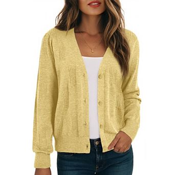Women's V-neck Lightweight Knit Cardigan Fall