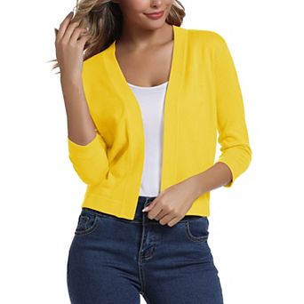Women's 3/4 Sleeve Cropped Cardigan Shrug