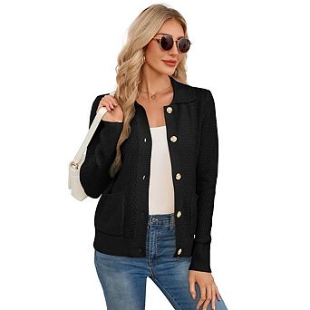Women's Cardigan Sweaters Long Sleeve Lightweight Button Down Fall Knit Layering Tops