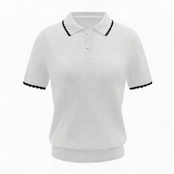 Girls' Short-Sleeve Polo Sweater