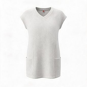 Girls' V-Neck Drop-Waist Tunic Dress with Puff Sleeves