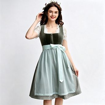 Women's German Dirndl Dress Oktoberfest Costume Dresses for Bavarian Oktoberfest Festival