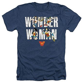 Wonder Woman Illustrated Type Adult Heather T-shirt