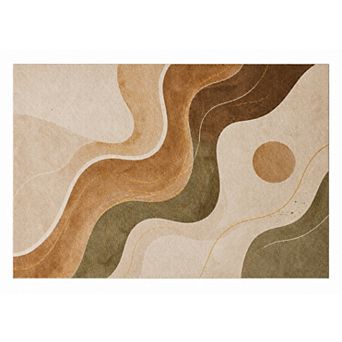 "Ultra Thin" 5' x 7' Modern Abstract Rug, Contemporary Artistic Minimalist Room Decor