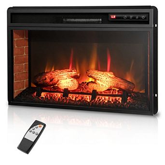 26 Inch Electric Fireplace Insert with 3-Level Flame and 6H Timer