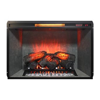 33" Infrared Electric Fireplace Insert, Touch Panel Home Decor Heater, Realistic Flame with 4 Colors