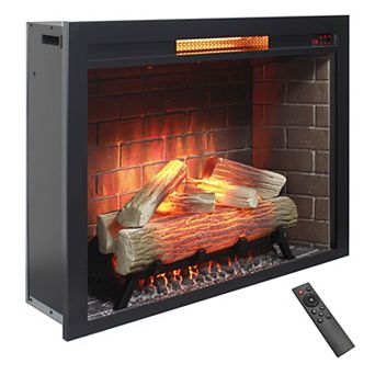 33 inch Infrared Electric Fireplace Insert, Touch Panel Home Decor Heater with Fixed Trim Kit