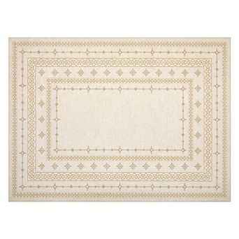 Vintage Geometric Machine Washable Area Rug Low‑Pile Carpet for Living Room Entryway Bedroom Porch