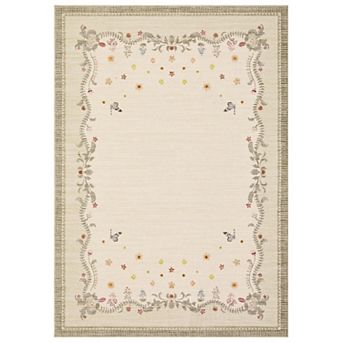 Floral Butterfly Machine Washable Area Rug Foldable Carpet for Living Room Entryway Girls Room