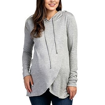 Women's Nursing Hoodie Sweatshirt Long Sleeves Breastfeeding Maternity Tops