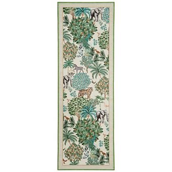 Jungle Animal Scene Area Rug Machine Washable Low‑Pile Soft Carpet for Living Room Bedroom Hallway