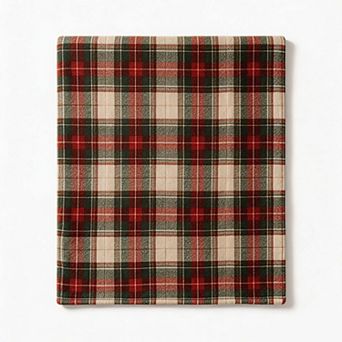 Christmas Holiday Blanket, Classic Rustic Plaid Farmhouse Neutral Holiday Throw Blanket